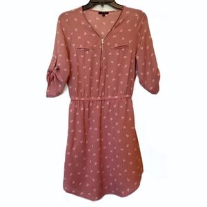 4/$15 💗 Iris Size L Dusty Pink Patterned 2010 Dress